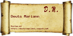 Deuts Mariann névjegykártya